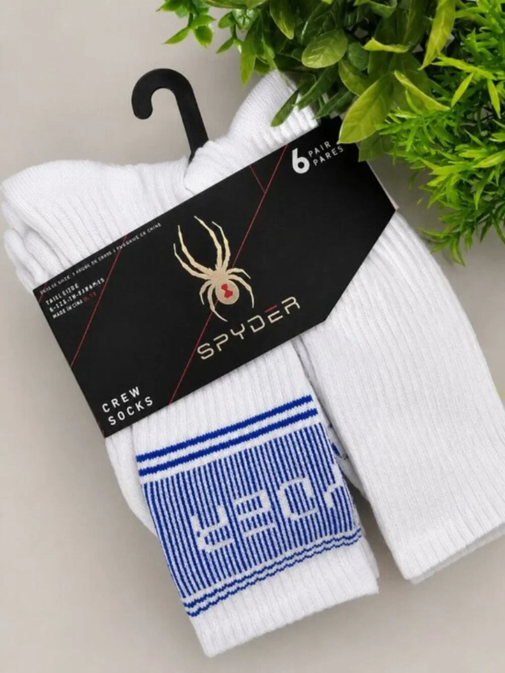 Spyder Men's Crew Socks 6 Pack Multicolor Cushioned Shoe Size 6-12 NIP